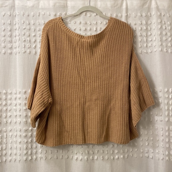 Free People Wide Neck Cropped Sweater - Picture 2 of 5